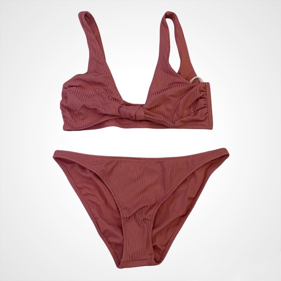 Tori Praver Ribbed Rose Bikini Set, Kaye Top & Marlowe Bottom, NWT - Picture 6 of 16